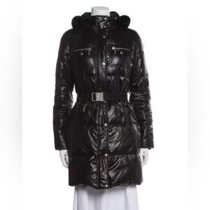 Michael Kors Women’s - Puffer Coat with Belt - Glossy black - Gorpcore - Size XS